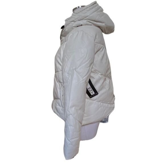 Marc New York Performance Vegan Leather Puffer Jacket Winter White Size Medium - Picture 11 of 17